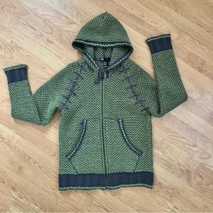 Vintage Diesel Green knit zip up hoodie
